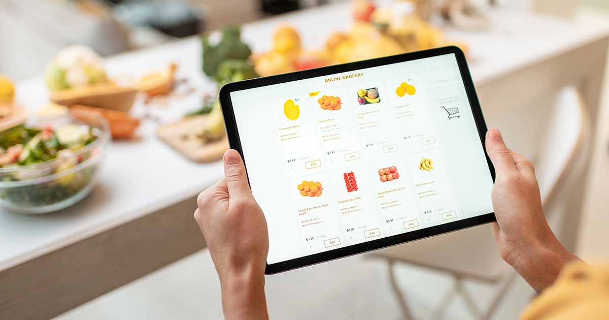 You can use your tablet to grocery shop online