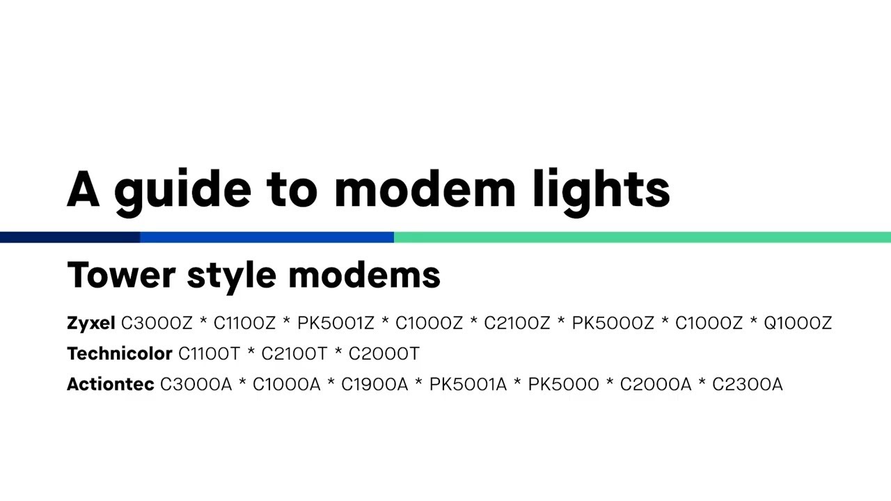A guide to CenturyLink tower or box-style modem/router lights